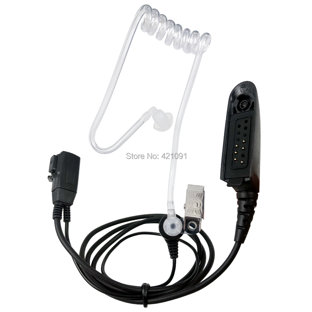 Motorola Air Acoustic Tube Earpiece Headset Mic for Motorola GP328 GP338 GP340 GP380 PRO5450 PRO5150 Walkie Talkie Two Way Radio