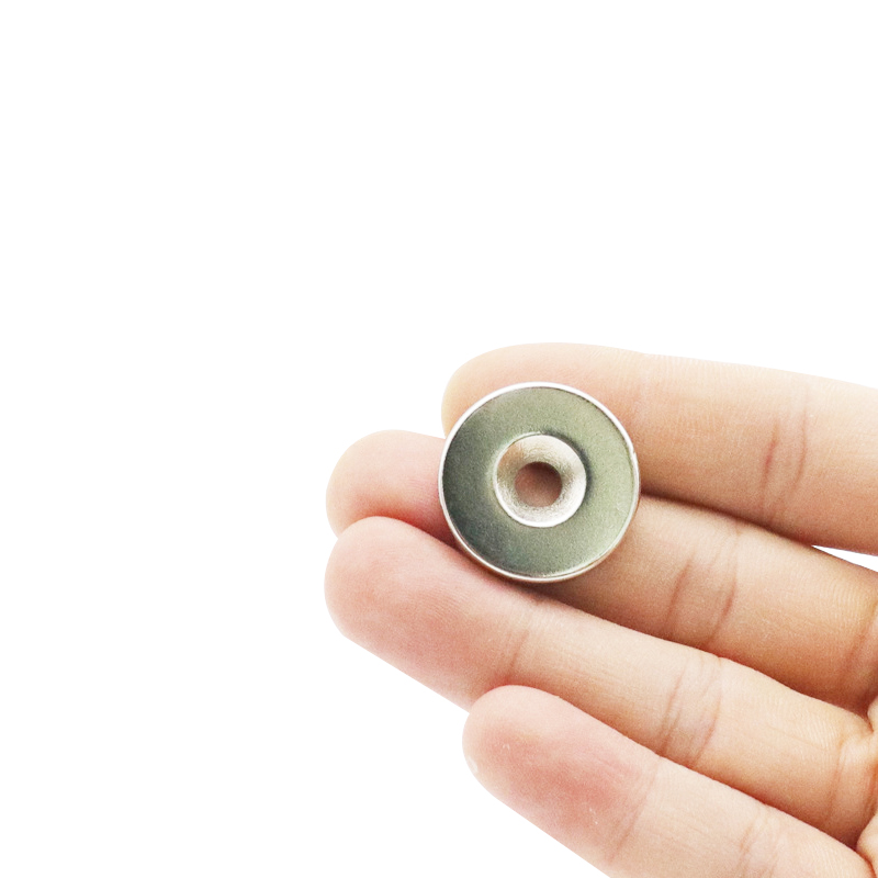 Imanes de neodimio fuertes con diámetro de agujero 8mm-20mm con agujero de anillo avellanado M3 M4 M5, imán redondo de tierras raras N35 fuerte, 10 piezas