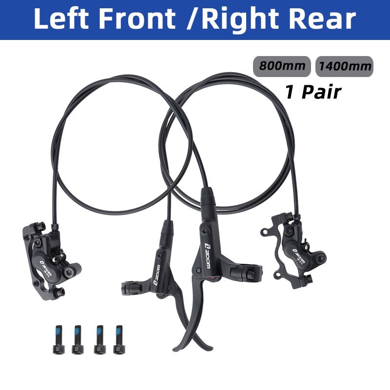 Zoom Hb876 Mtb 4 Piston Aluminium Alloy Hydraulic Oil Pressure Brake 800/1400mm Mountain Bike Brake With Resin Brake Pads
