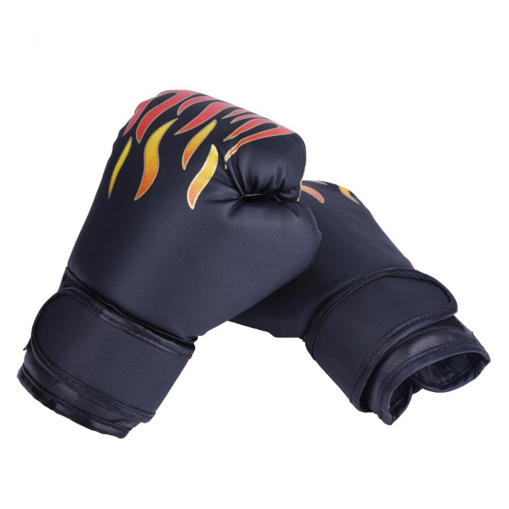 1 Pair Kids Children Boxing Gloves Flame Mesh Breathable PU Leather Flame Gloves Sanda Boxing Training Glove