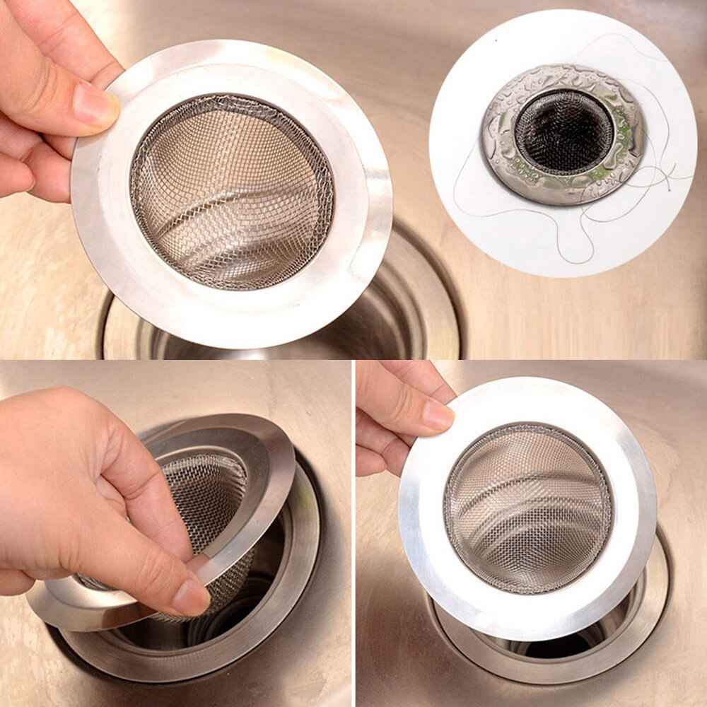 3-Pack Gootsteen Zeef Rvs Filter Zeef Home Badkamer Afvoer Haar Catcher Sink Zeef Tool #0623