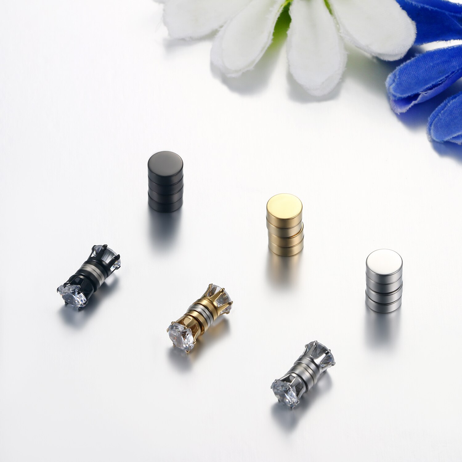 Boniskiss Roestvrij Staal Stud Oorbellen Voor Mannen Vrouwen Unisex Ronde Magneet Oorbellen Zonder Piercing Mode-sieraden