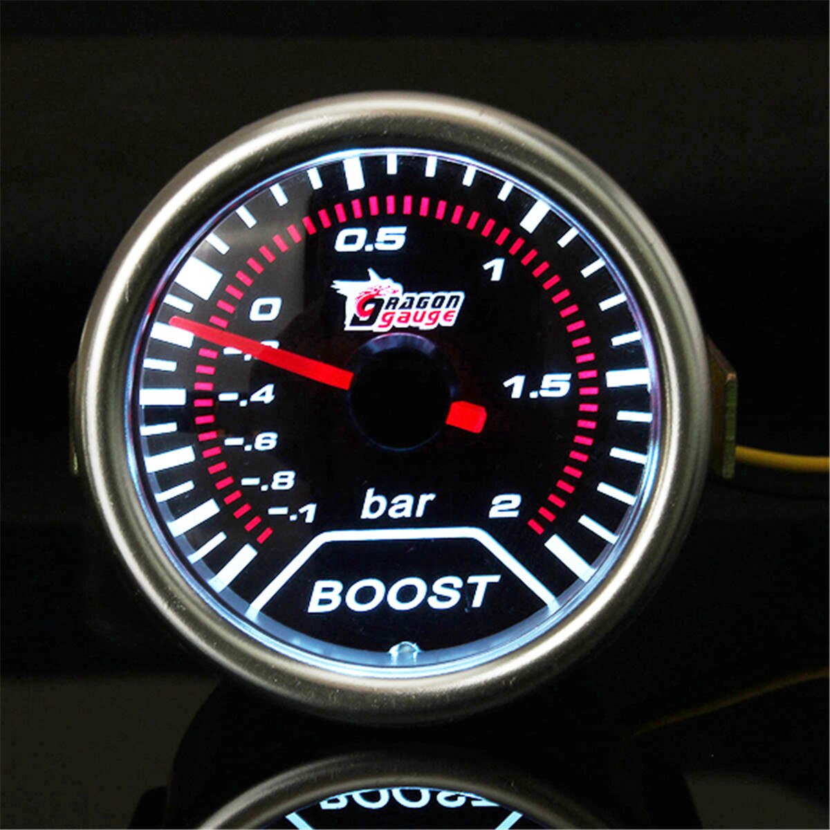 2 inch 52mm Car Turbo Boost Press Gauge Vacuum Meter -1 to 2 Bar LED Pointer Display Smoke Len 12V Universal Boost Meter