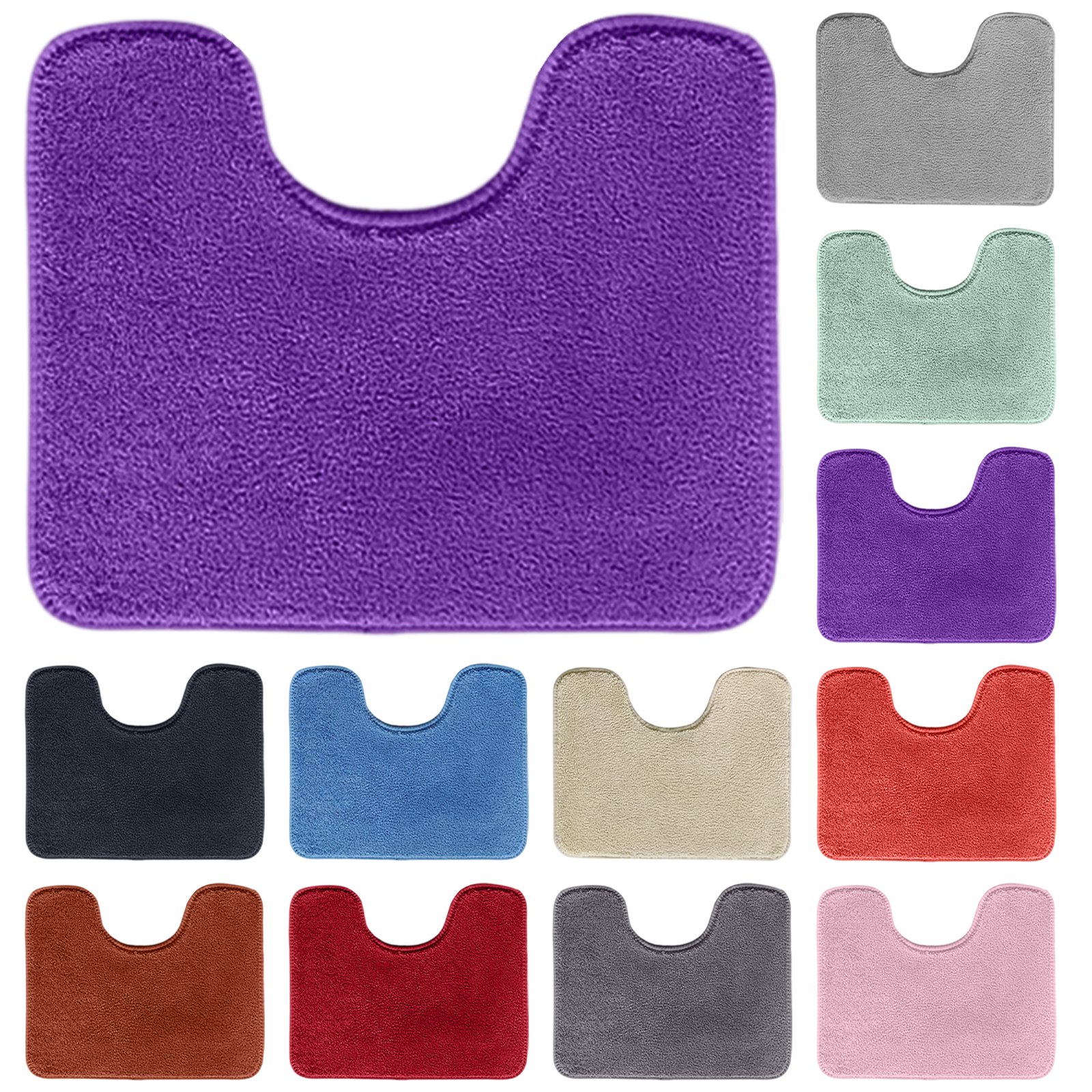 Luxury Toilet Rugs U Shaped Washable Bath Rugs For Bathroom Non Sliping Extra Absorbent Microfiber Bath Mat Plush Contours Rugs
