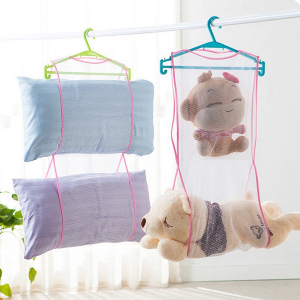 Estantes de secado de almohadas, estante de red colgante para ropa, estante de red de secado de ropa de malla doblada, colgador plano para colgar en seco, toallero para interiores y exteriores