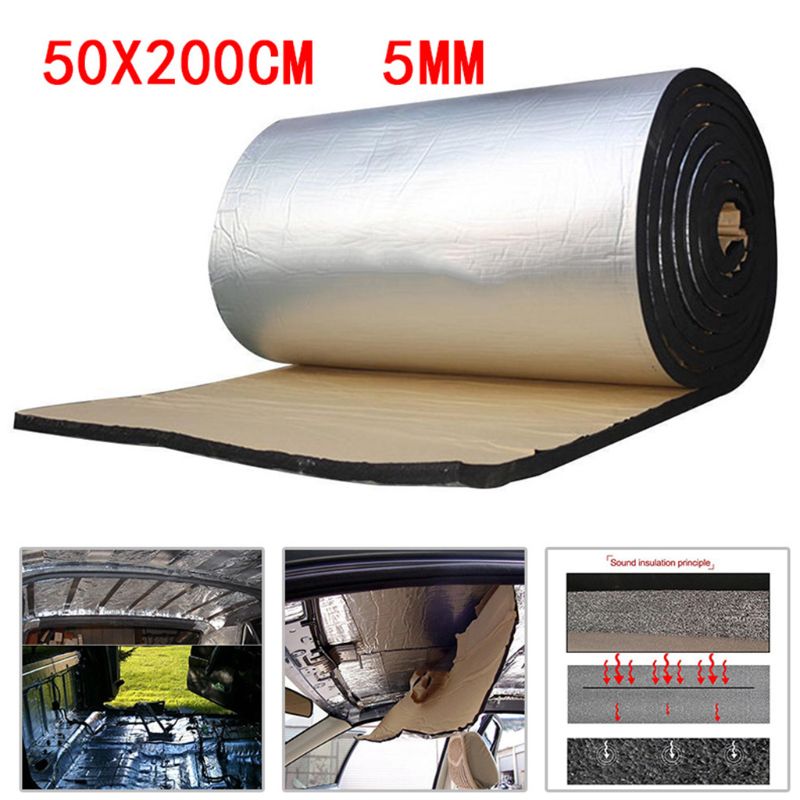 Alfombrilla de aislamiento de ruidos para automóviles, forro amortiguadora de ruido del motor para el capo, para aislar el sonido del coche, 50x200cm/5/10/15mm de grosor