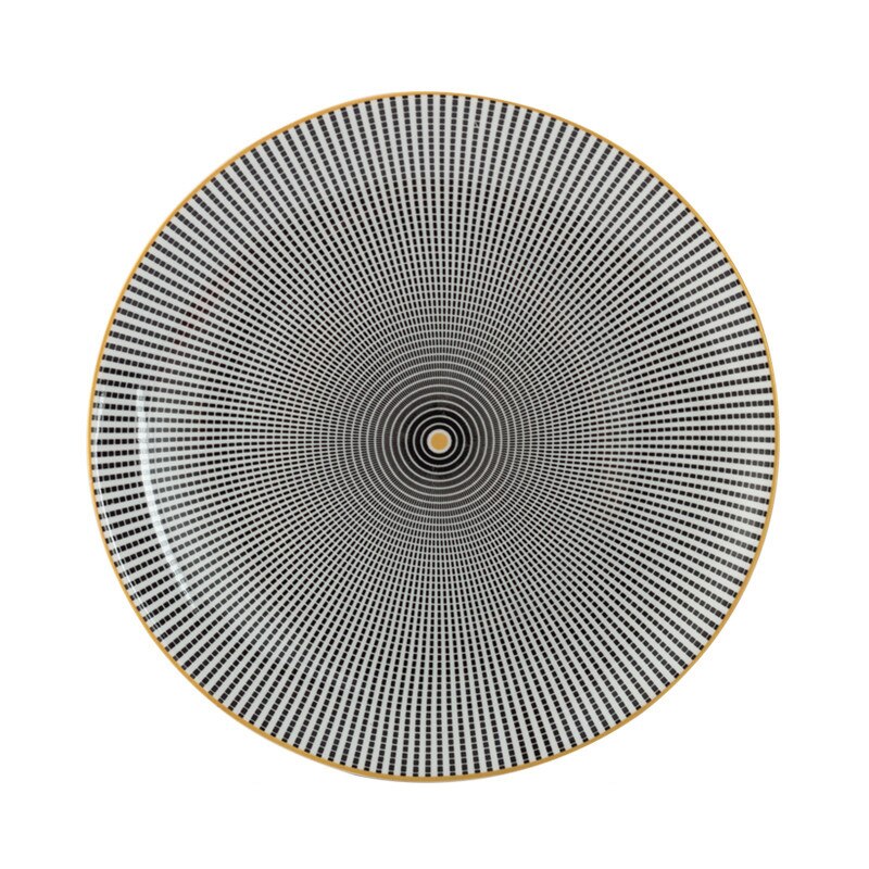 Bordservice keramisk middagstallerken sæt fad 8/10 tommer porcelæn sød dessert tallerken spisestel europæisk geometri moderne tallerken: 3 / 10 inches