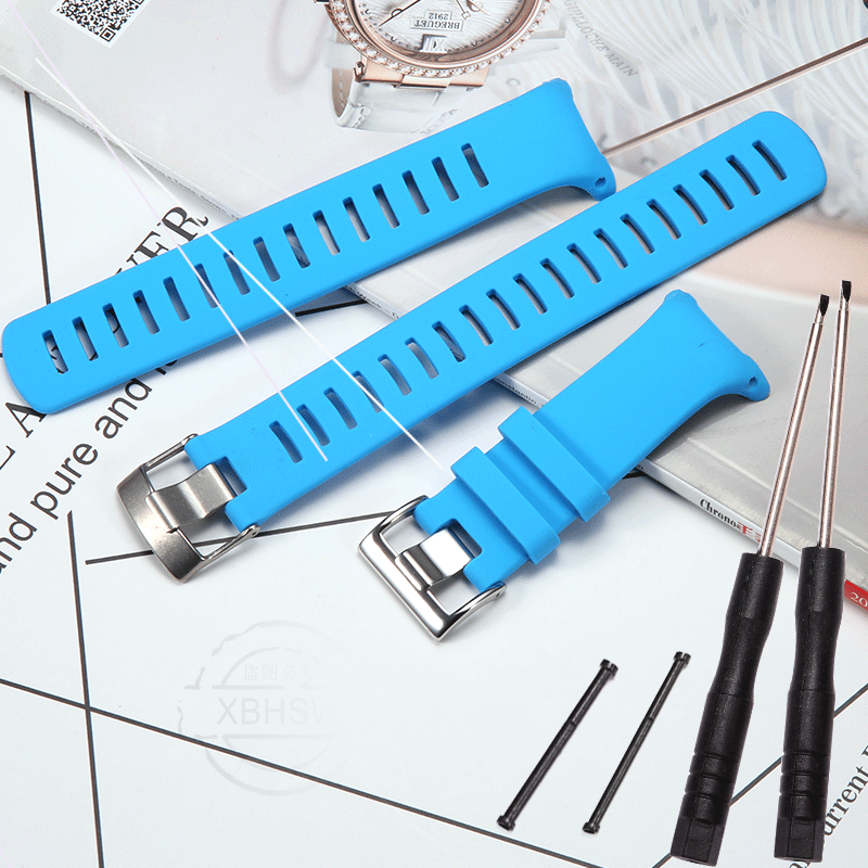 Correa de reloj de repuesto de silicona D4 para Suunto D4 D4i Novo, correa de buceo para hombres y mujeres, pulsera deportiva resistente al agua con hebilla: Blue