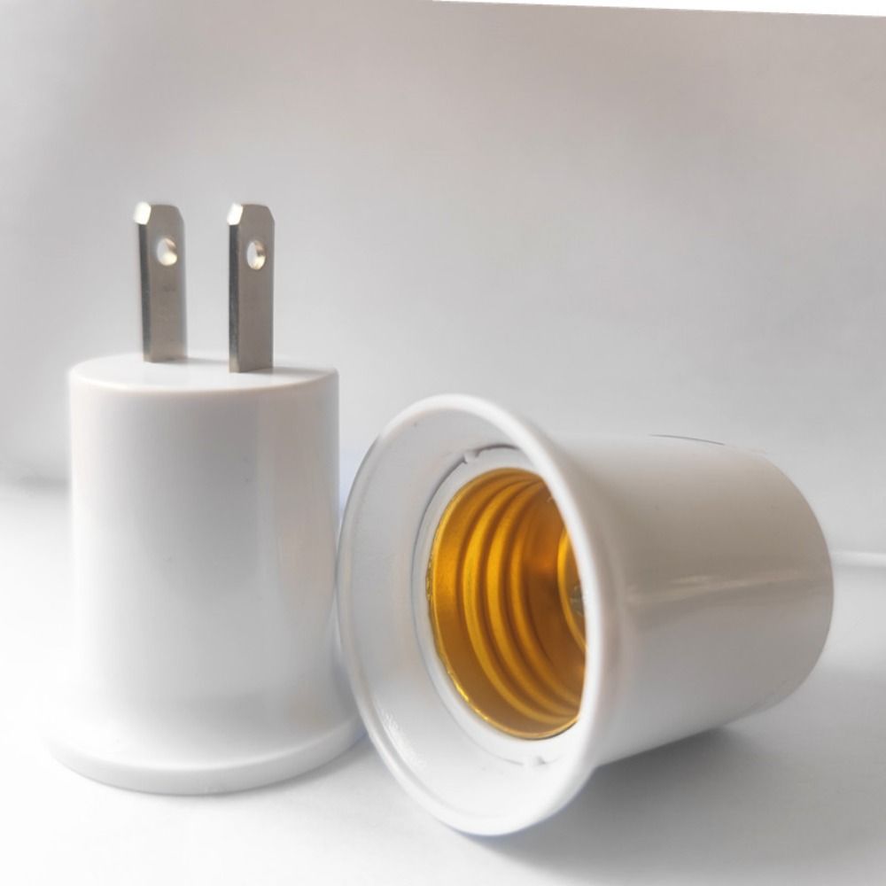 Witte Eu/Us Stekker Adapter Converter Lichtbus Lamp Lamphouder E27 Lampvoet