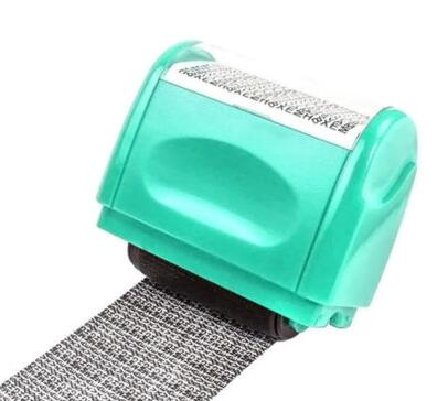 Roller Self Inking Stock Stamp Seal Theft Protection Code Guard Your ID Confidentiality Confidential Seal Office File Stamp Tool: Green L