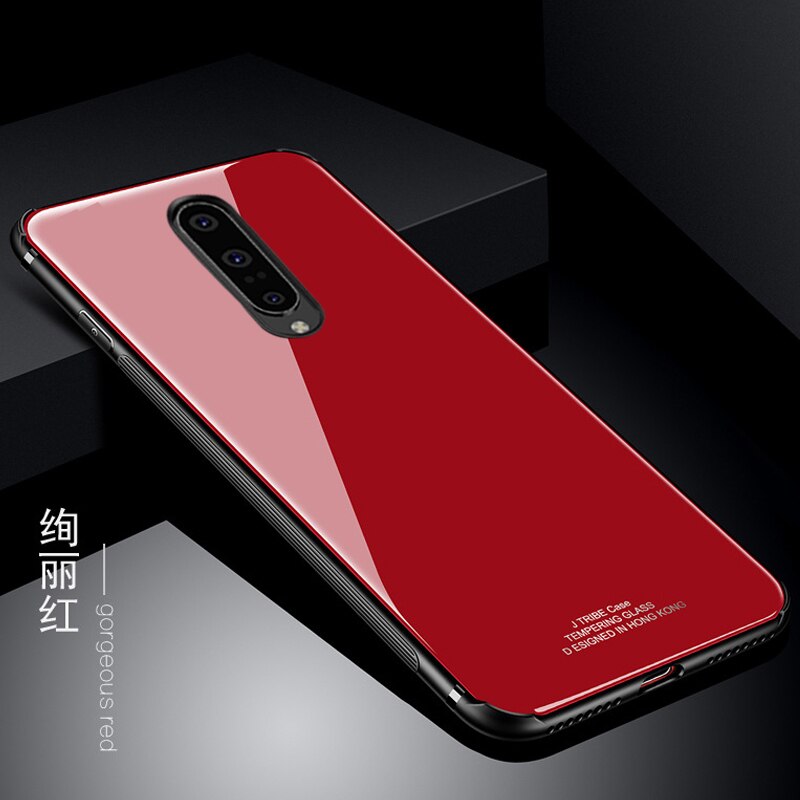Yuetuo glass original armor telefoonhoesje, hoesje, cover, hoesje voor one plus 7 pro 6t 5t 6 5 t voor oneplus oneplus 7 accessoires: Voor één plus 7 / Rood