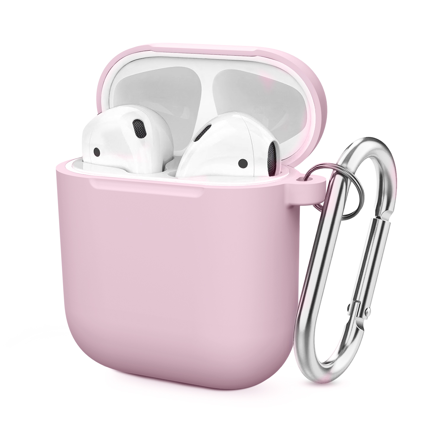 Siliconen hoes met haakafdekking voor Apple Airpods 1e 2e generatie 1 2 Beschermende schokbestendige draadloze koptelefoonhoes Oplaaddoos Zakken: LVORY
