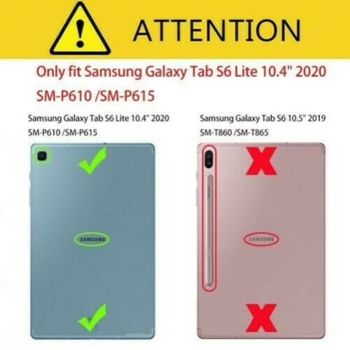 Til samsung galaxy tab  s6 lite 10.4 p610 sm-p610 p615 etui cover tablet shell beskyttende etui+ pen+film: Tjek modellen