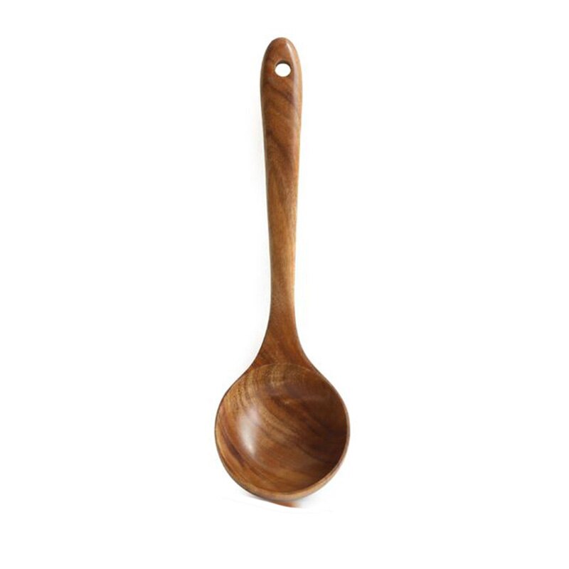 Practical Kitchen Cooking Tools Solid Wood Teak Spoons Spatula Wooden/Utensils: Big Soup Spoon
