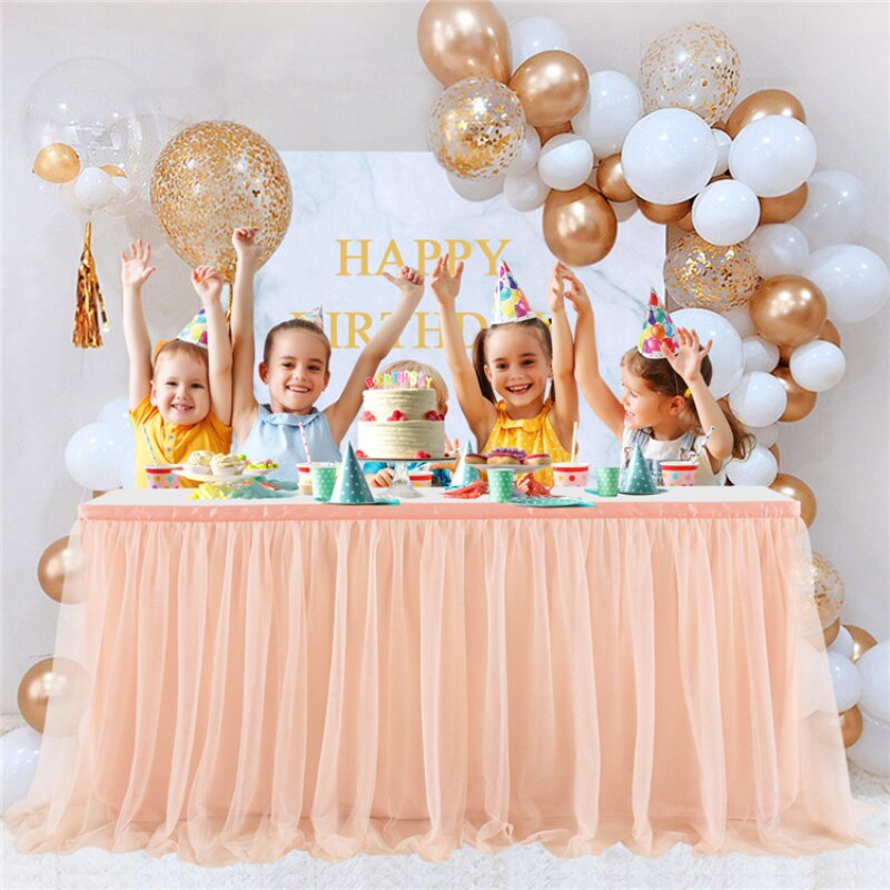 185 X77cm Table Skirts Tulle Table Cloth Tutu Table Skirt for Wedding Decorations Kids Birthday Party Baby Shower Home Decor