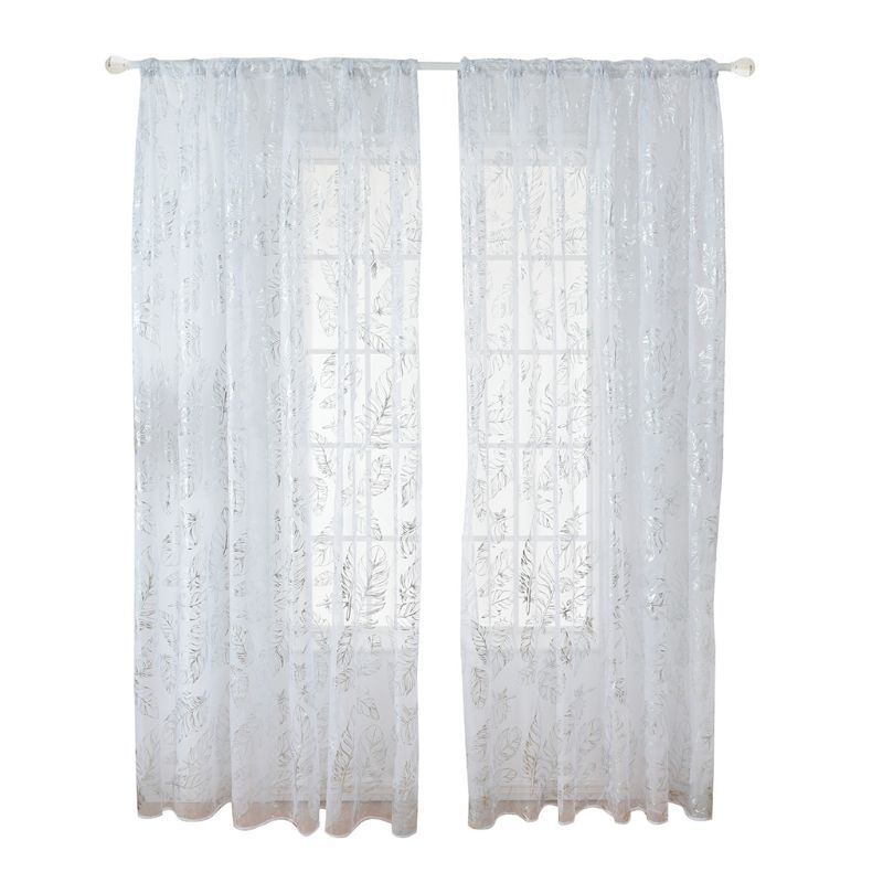 Window Sheer Curtains for Bedroom Living Room Solid Net Drapes 2 Panels