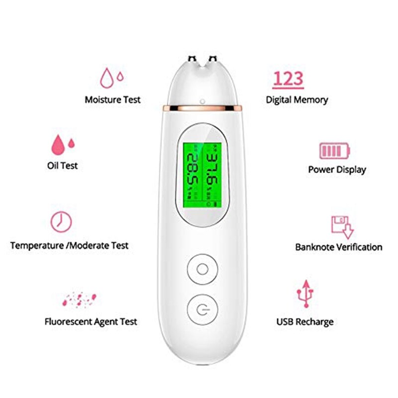 Digital Precision Skin Oil Content Analyzer Skin Test Skin Moisture Tester Monitor Detector Face Care Tool Monitoring for Beauty