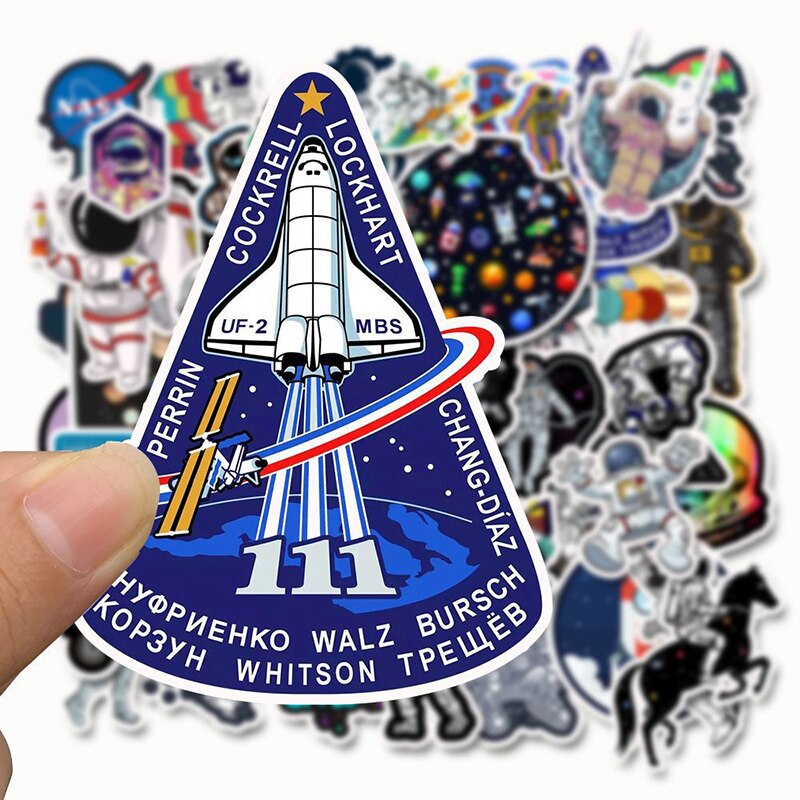 50PCS Galaxy Space Planetary Astronaut Stickers For Suitcase Guitar Computer Skateboard Motorcycle PVC Waterproof Laptop Sticker
