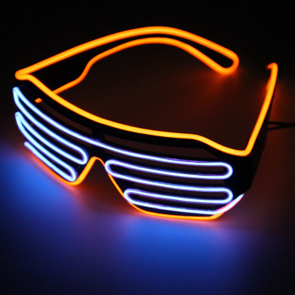 Gafas con luz LED de de Luces de alambre parpadeantes, gafas decorativas, luz brillante clásica, accesorios activos, de Festival: Azul