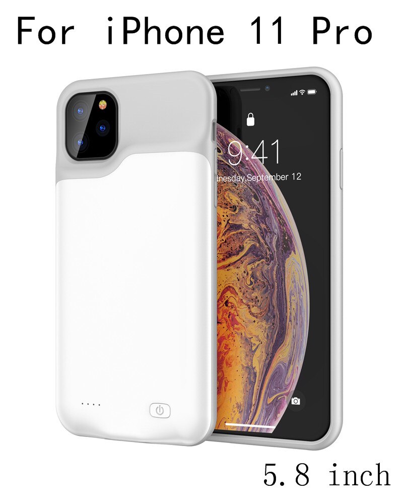 10000 mah powerbankhoes voor iphone 11 pro, batterijladerhoes voor iphone 11 pro max powerbank, oplaadhoes  i11: I11 pro-wit