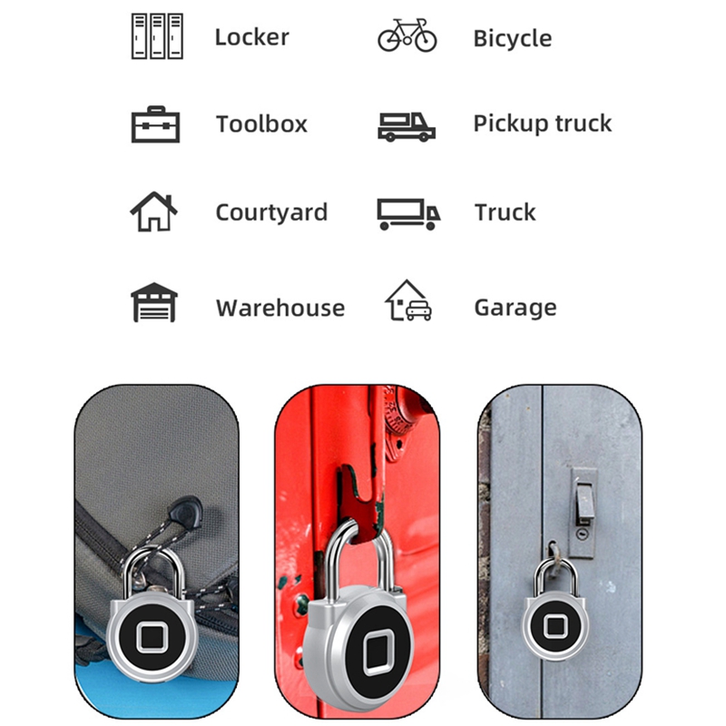 Inteligentna blokada na linie papilarne kłódka bezkluczykowa przenośna USB wymagalna kłódka antykradzieżowa elektroniczna blokada bez hasła dotyk palcem