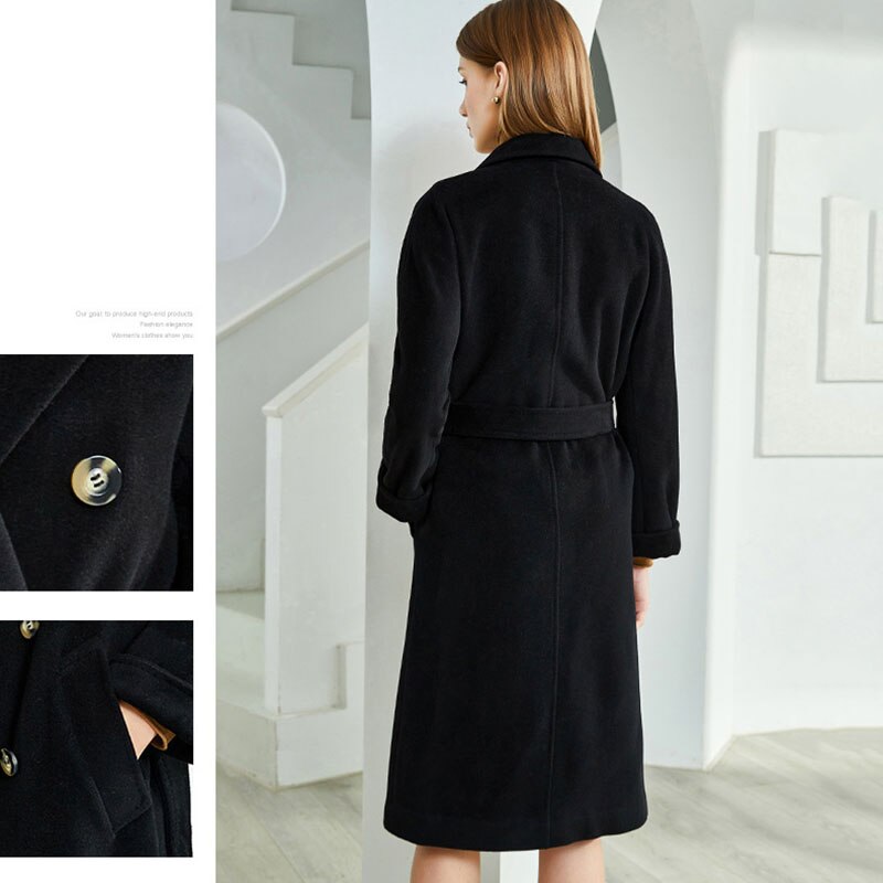 Hoge Dubbelzijdige Kasjmier Jas Vrouwen Mid-Lengte High-End Kasjmier Geul 2022New Vrouwelijke Herfst winter Wollen Jassen F160