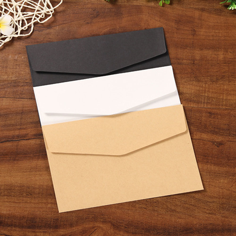 50 Stks/partij Envelop Zwart Wit Ambachtelijke Papier Enveloppen Vintage Europese Stijl Envelop 12.5*17.5Cm Voor Kaart Scrapbooking
