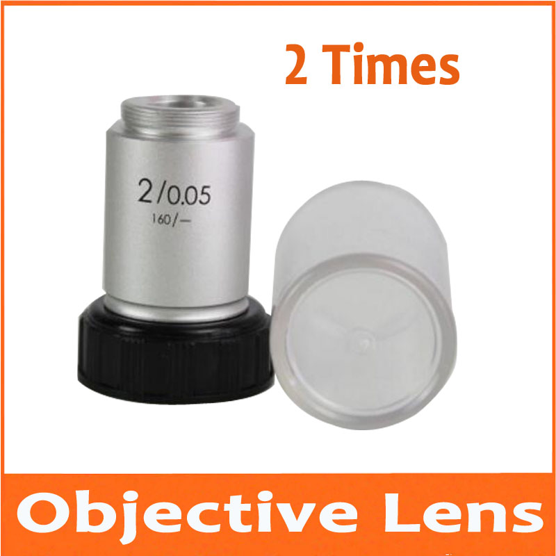 2X 195 Lab Educational Biological Microscope Achromatic Objective Lens 2 Times Optical Lens with Standard RMS Thread 20.2mm
