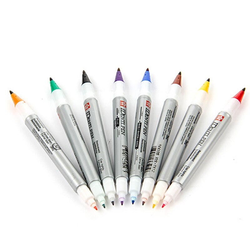 8 couleurs japonais Sakura marqueur stylo brosse double tête CD papier tableau blanc dessin Fineliner croquis stylos Art papeterie fournitures