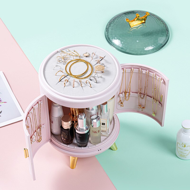 Luxus Dreh Schmuck Lagerung Kasten Haushalt Ohrringe Halskette Anzeige Stand Hohe Kapazität retro Bildschirm Schmuck Organizer fallen