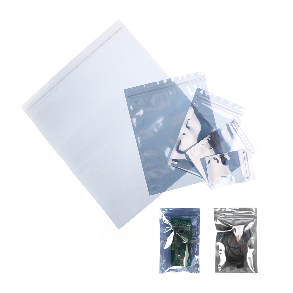 10 Uds. 5 tamaños bolsas de protección antiestática bolsa de paquete antiestático con cierre hermético bolsas de almacenamiento antiestático para discos duros