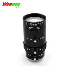 WS 5-100mm CS F1.6 Lens Varifocal zoom Manual Iris zoom lens for Security CCTV Camera