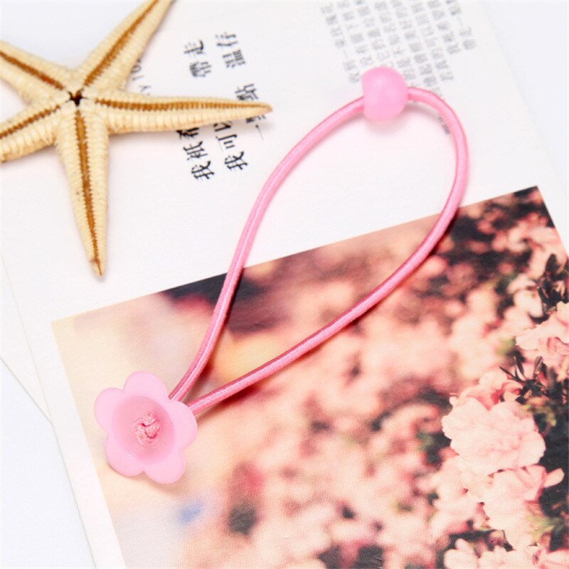 30 stuks elastische haarbanden voor meisjes, diy bloemenhaarband, touwring, lintversieringen, paardenstaarthouder, haaraccessoires: Roze