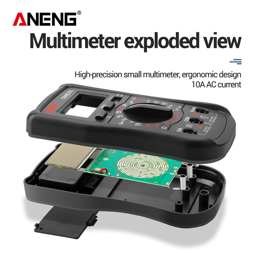 ANENG DM830L Digital Multimeter Meter Testers 1999 Count Electrical Transistor Capacitance DC/AC Multimetro With LCD Backlight