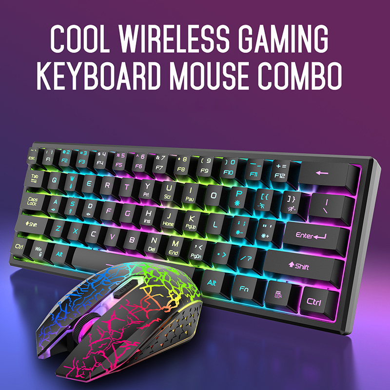 Wireless Rechargeable Keyboard Colorful Led Backlit Keyboard and Mouse Combos Gaming 2.4g Mouse 2400dpi PC Computer Keyboards
