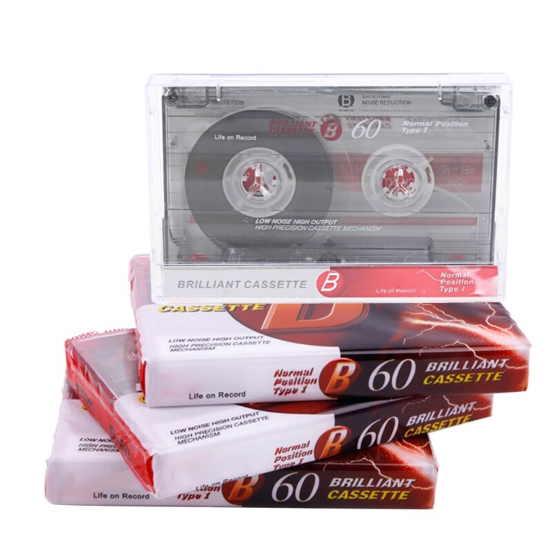 2Pcs Standard Cassette Blank Tape Player Empty 60 Minutes Magnetic Audio Tape Recording For Speech Music Recording