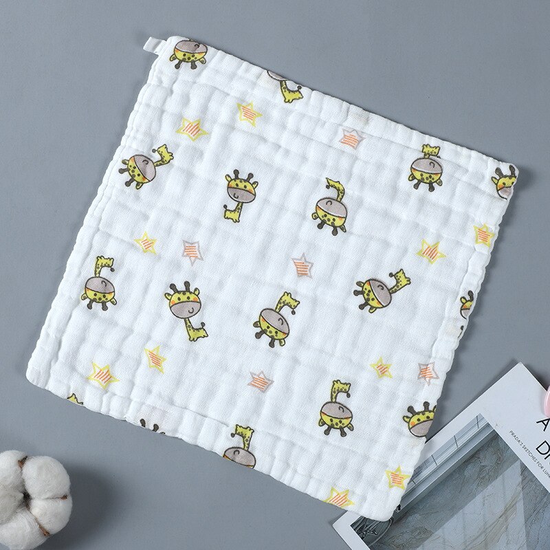 Baby Handdoek Cartoon Dieren Pasgeboren Gezicht Wassen Zakdoek Microfiber Peuter Katoen Gaas Veeg Doek Kinderen Levert: giraffe