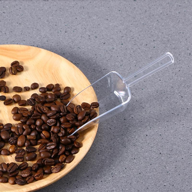 Mini Clear Plastic Ice Scoop Scoopers For Weddings Candy Dessert Buffet Ice Cream Protein Powder Kitchen Supplies (White)