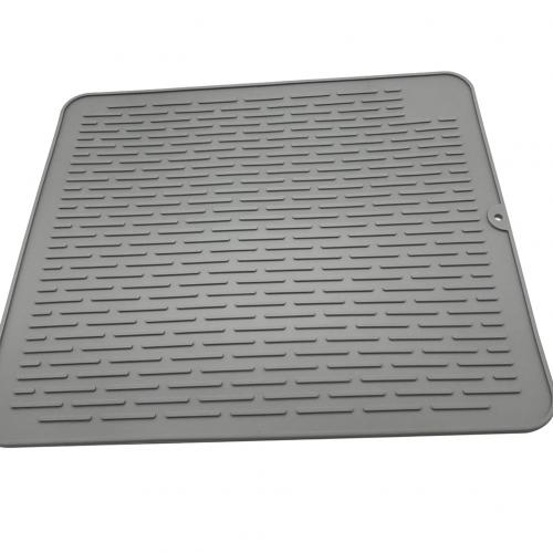 45x40cm Silikon Trocknen matt Wärme Beständig ungiftig Anti-verbrüHenne Erzähler Tasse Tisch Ablassen Pad können rollen hoch Tischset Für Küche: grau