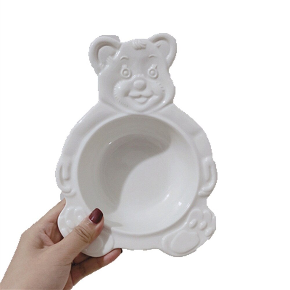 Bol ours de dessin animé mignon bol à céréales pour Dessert assiette en céramique couverts plateau à salade bol à soupe plat plateau de cuisson de gâteaux, vaisselle de cuisine: A