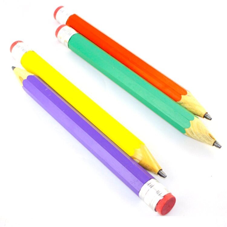 Coloffice 1PC negro plomo para DIY constructores carpinteros material de papelería de madera pluma lápiz grande lápiz gigante lápiz de carpintero para la escuela