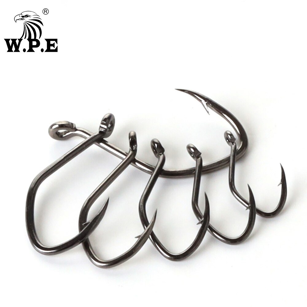W.P.E-lot de 3 hameçons de pêche, matériel de pêche en poisson-chat, en acier à haute teneur en carbone, 2/4/6/8/10/12 #