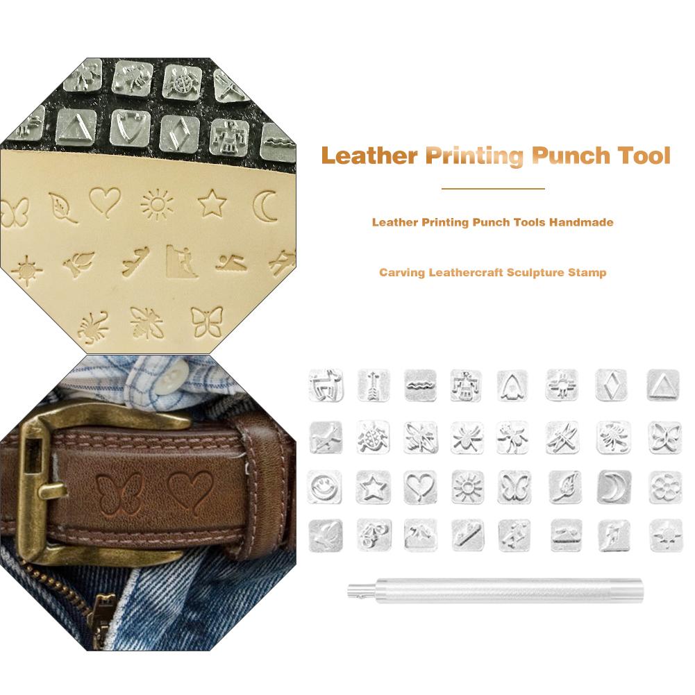 Leather Printing Punch Tools Handmade Carving Leathercraft Sculpture Stamp