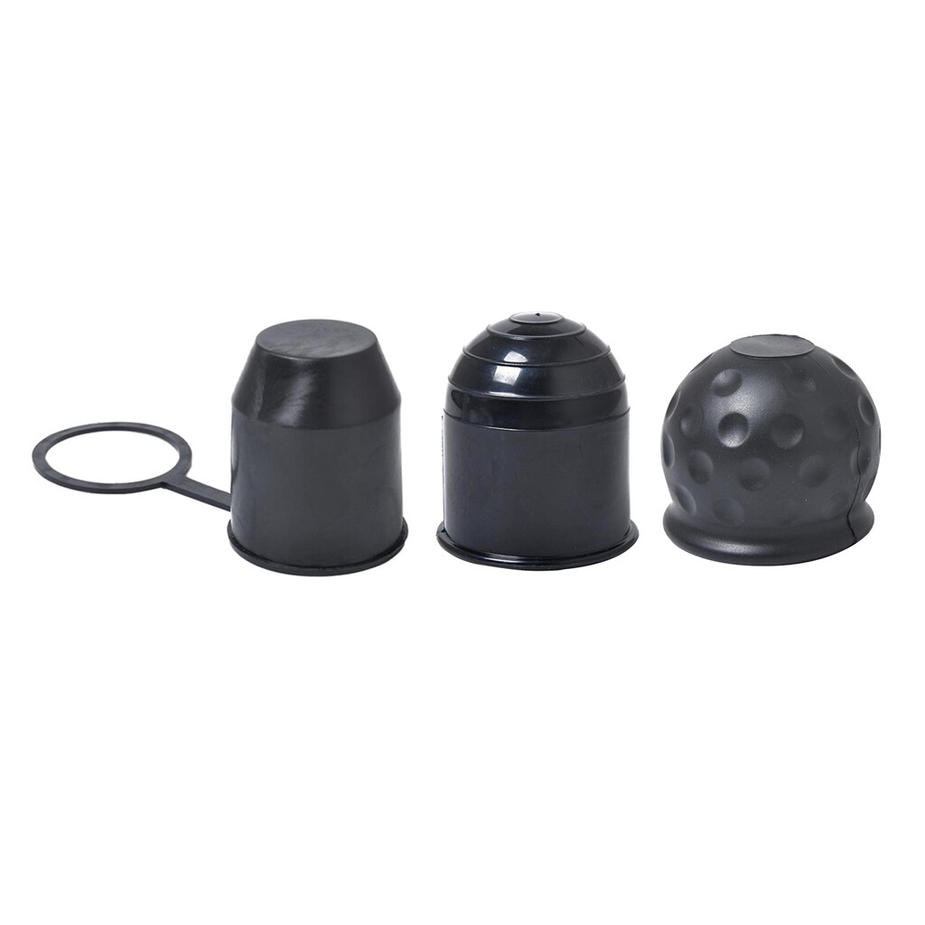Cubierta protectora para coche, tapa de enganche de bola de remolque de goma, plástico negro, 3x50mm