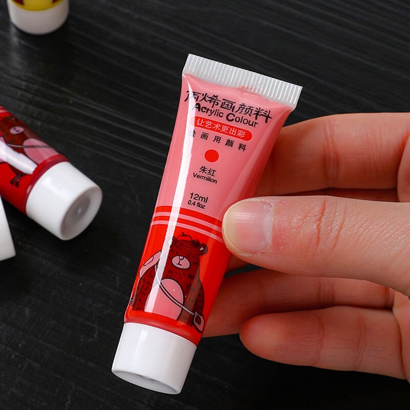 36/24/Color Acrylic Paint Set Beginner Drawing Brushes Watercolor Paints Diy Pebble Hand-painted Wall Painting Boxed Artist Kits