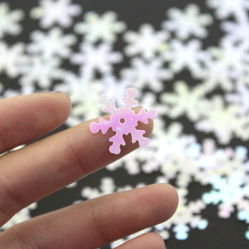 100 stuks iriserende kerst sneeuwvlok confetti pailletten kaart scrapbooking