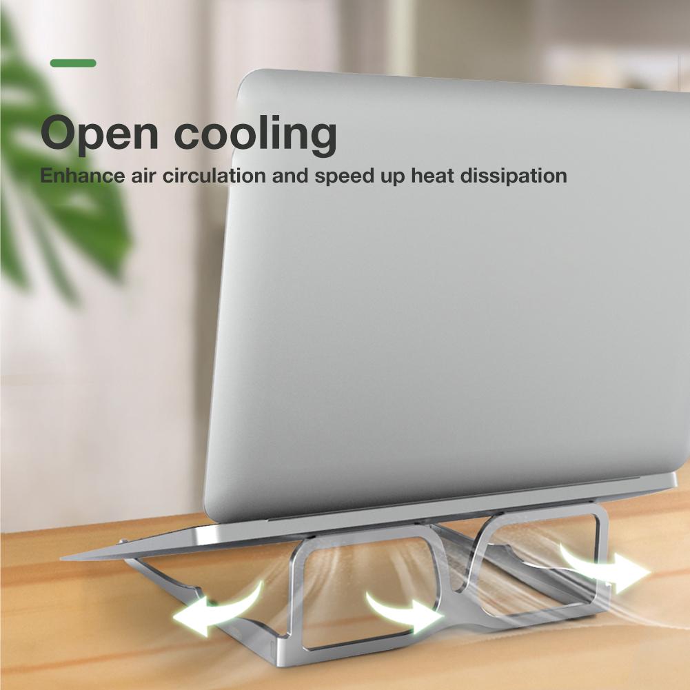 Aluminum Foldable Laptop Stand Notebook Riser Holder Tabletas Desktop Stands 16inch Laptops Tablets Glasses Shape Accessories