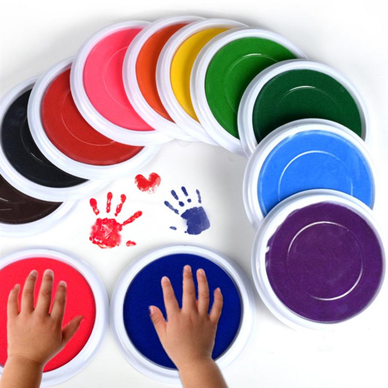 6 stk håndblækpude stempelpude vaskbar fingerpalmblæk farverig graffiti blækpude til børn børn (tilfældig farve)