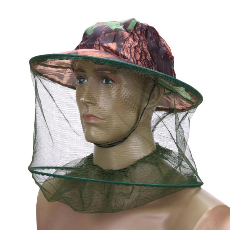 Camouflage Vissen Hoed bijenteelt Insecten Klamboe Preventie Cap Mesh Vissen Cap Outdoor Zonnescherm Lone Hals Head Cover