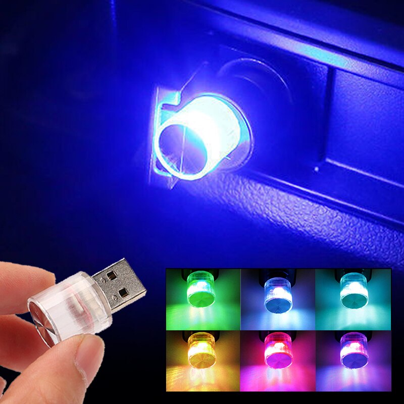 Samochodowa Mini lampy dekoracyjne oświetlenie otoczenia LED USB do środowiska wewnętrznego Auto komputer stancjonarny lampka przenośna wtyczka typu Plug Play